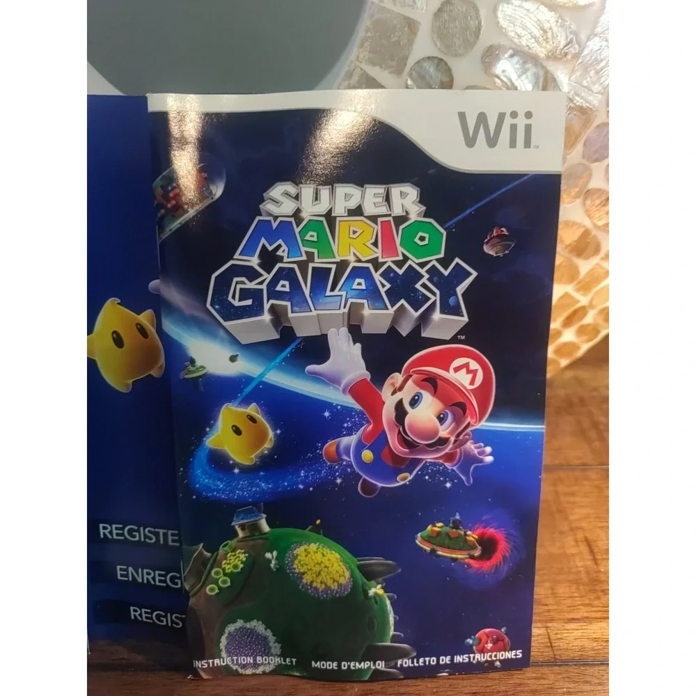 Super Mario Galaxy Wii Video Game With Booklet (Nintendo Wii, 2007) Tested Works